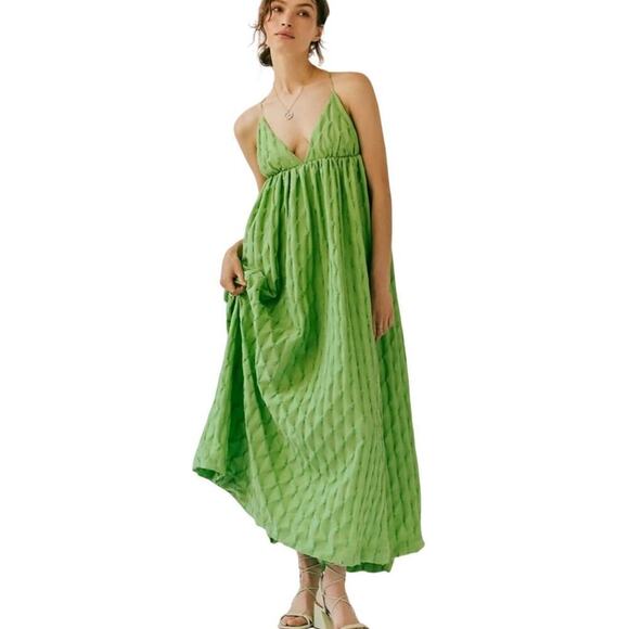 Free People NEW Primmy Midi Dress Greengage Size Medium Green - Picture 2 of 15